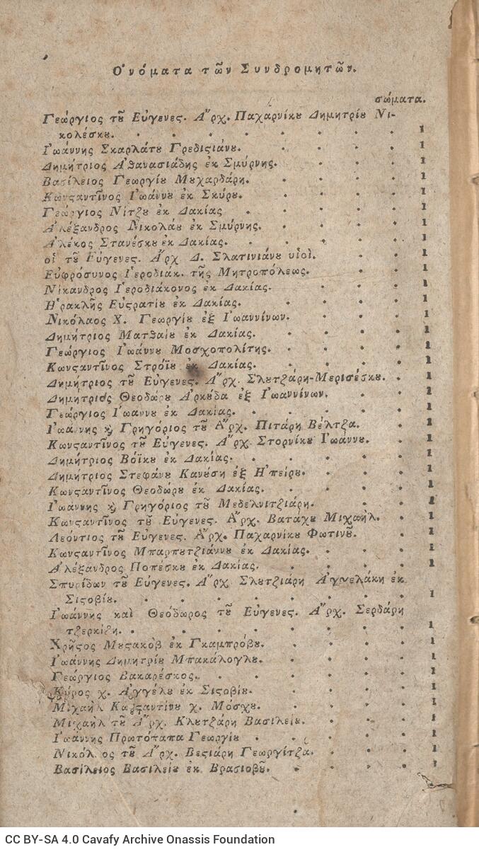 21,5 x 12 εκ. 10 σ. χ.α. + 440 σ. + 6 σ. χ.α., όπου στο φ. 2 σελίδα τίτλου με motto, κτητ�